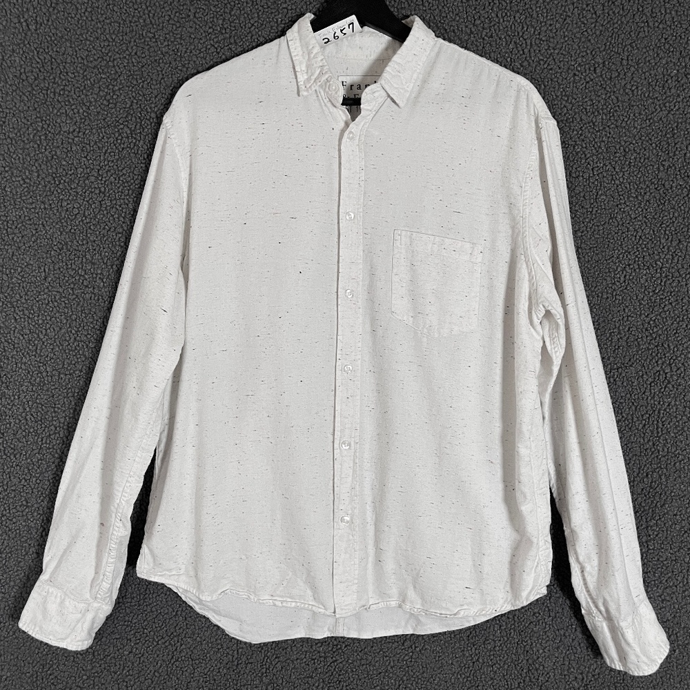 Frank & Eileen Luke Confetti Button Down Shirt - Men's Size M - Ivory White